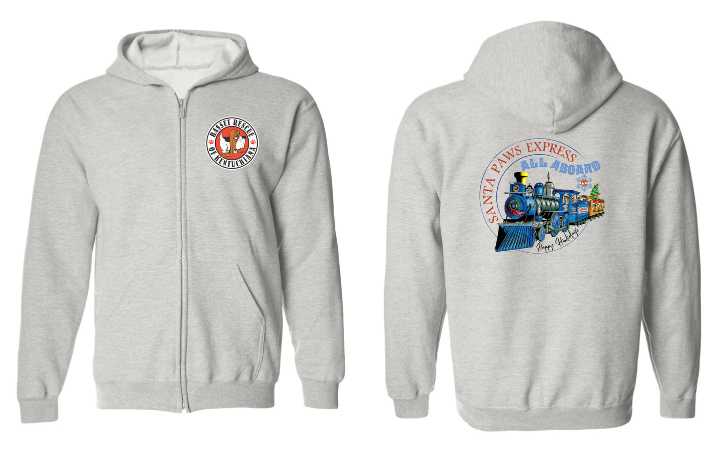 Santa Paws Express Zip Up Hoodie