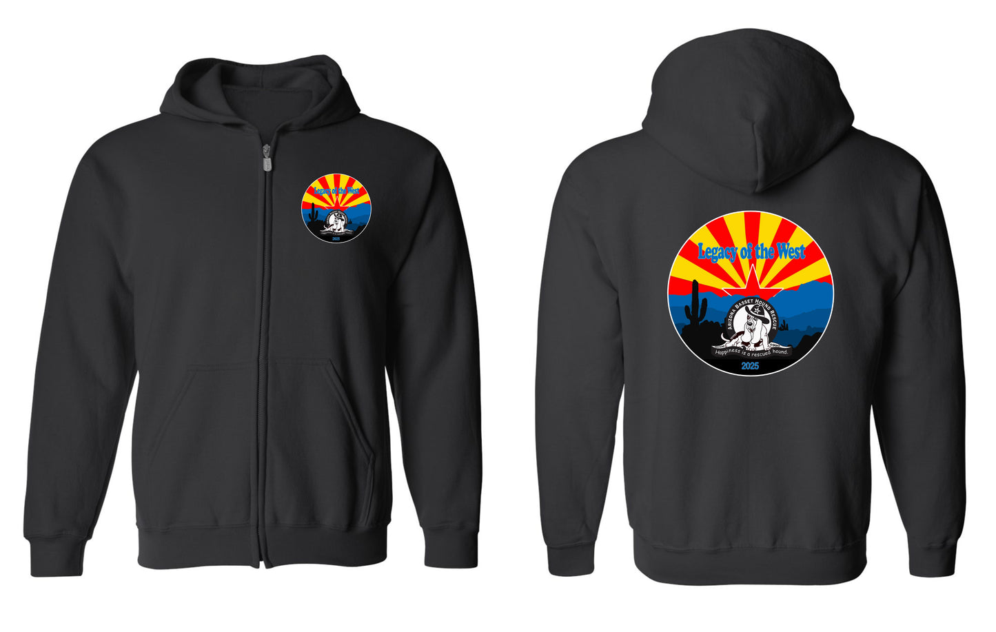 Desert Basset Hound Heritage Zip up Hoodie