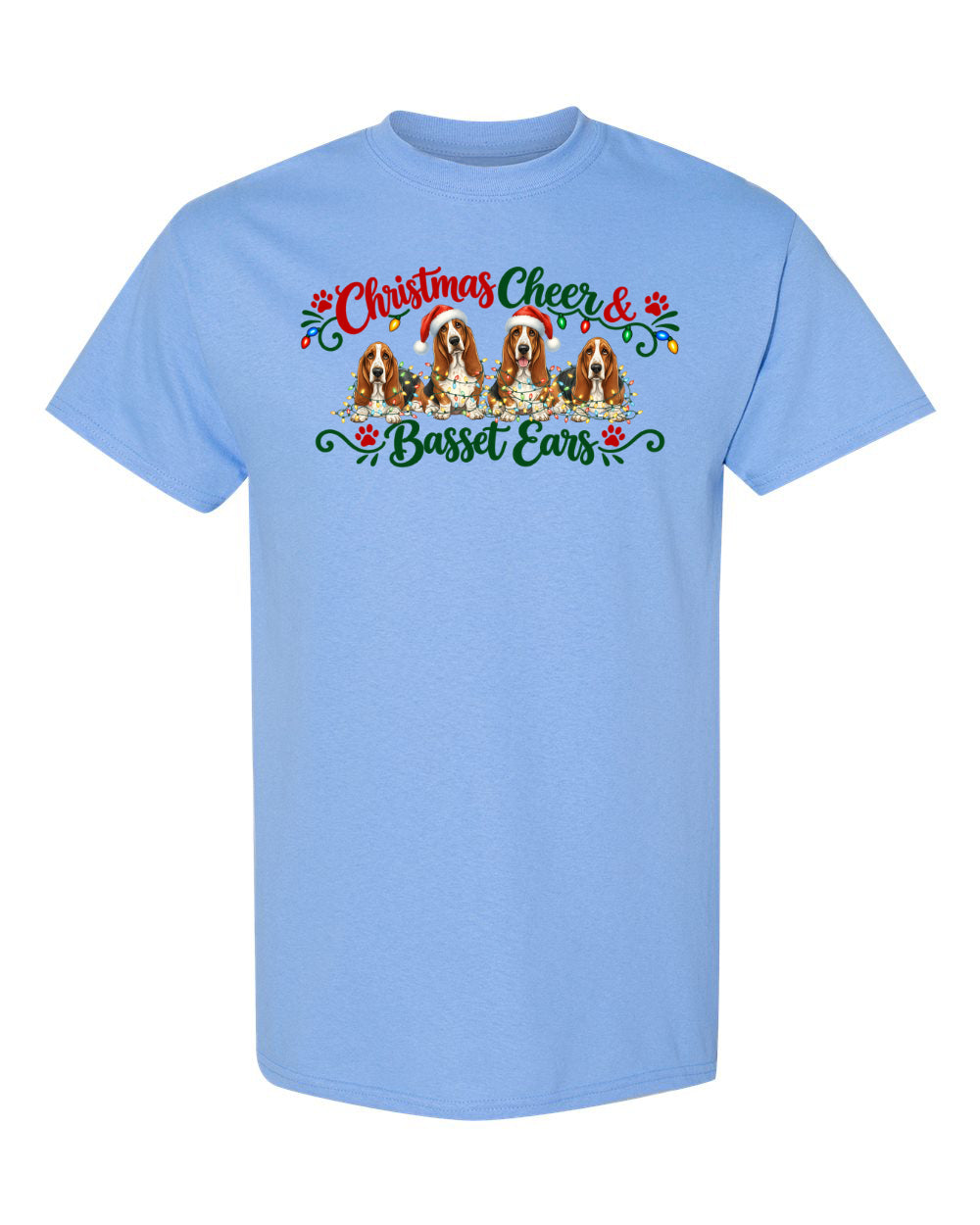Christmas Cheer & Basset Ears T-shirt