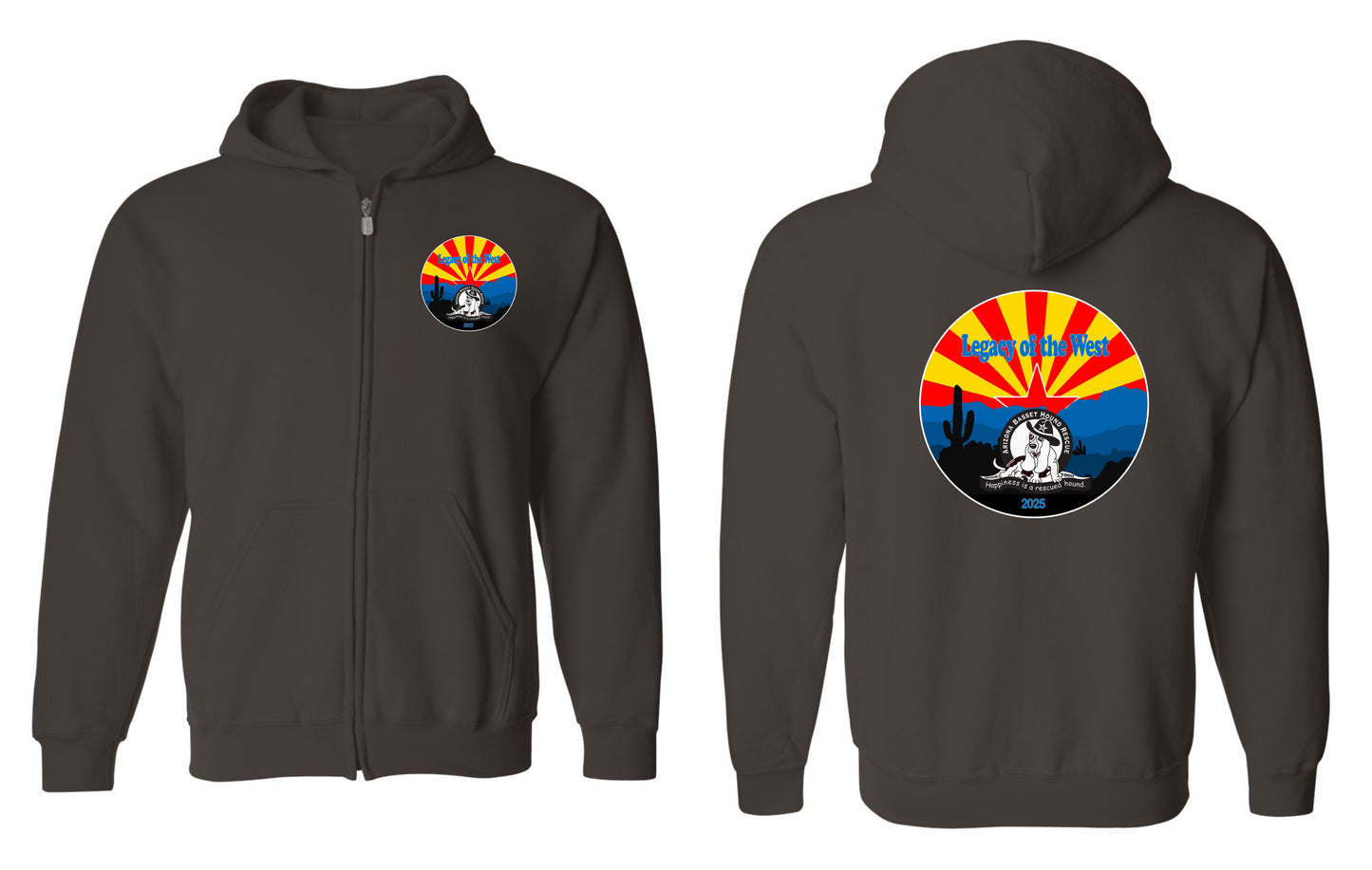 Desert Basset Hound Heritage Zip up Hoodie