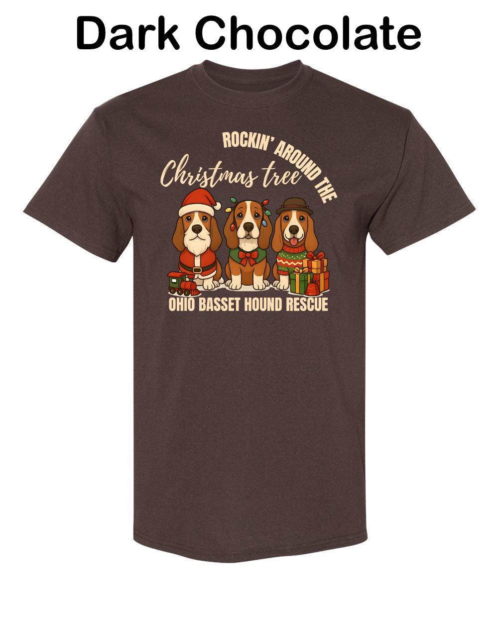 3 Christmas Bassets T-shirt