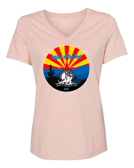 Desert Basset Hound Heritage Women's V-neck Shirt