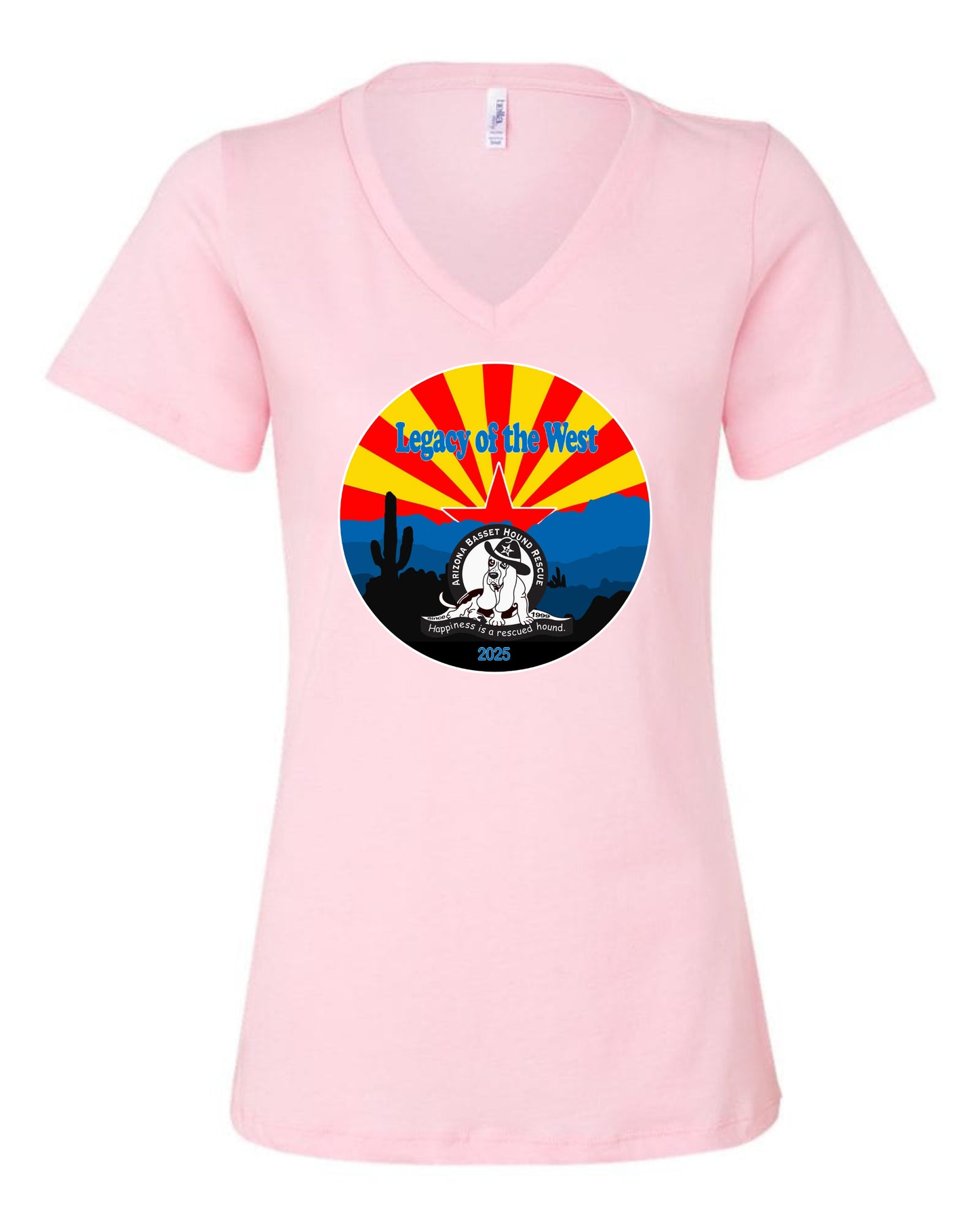 Desert Basset Hound Heritage Women's V-neck Shirt