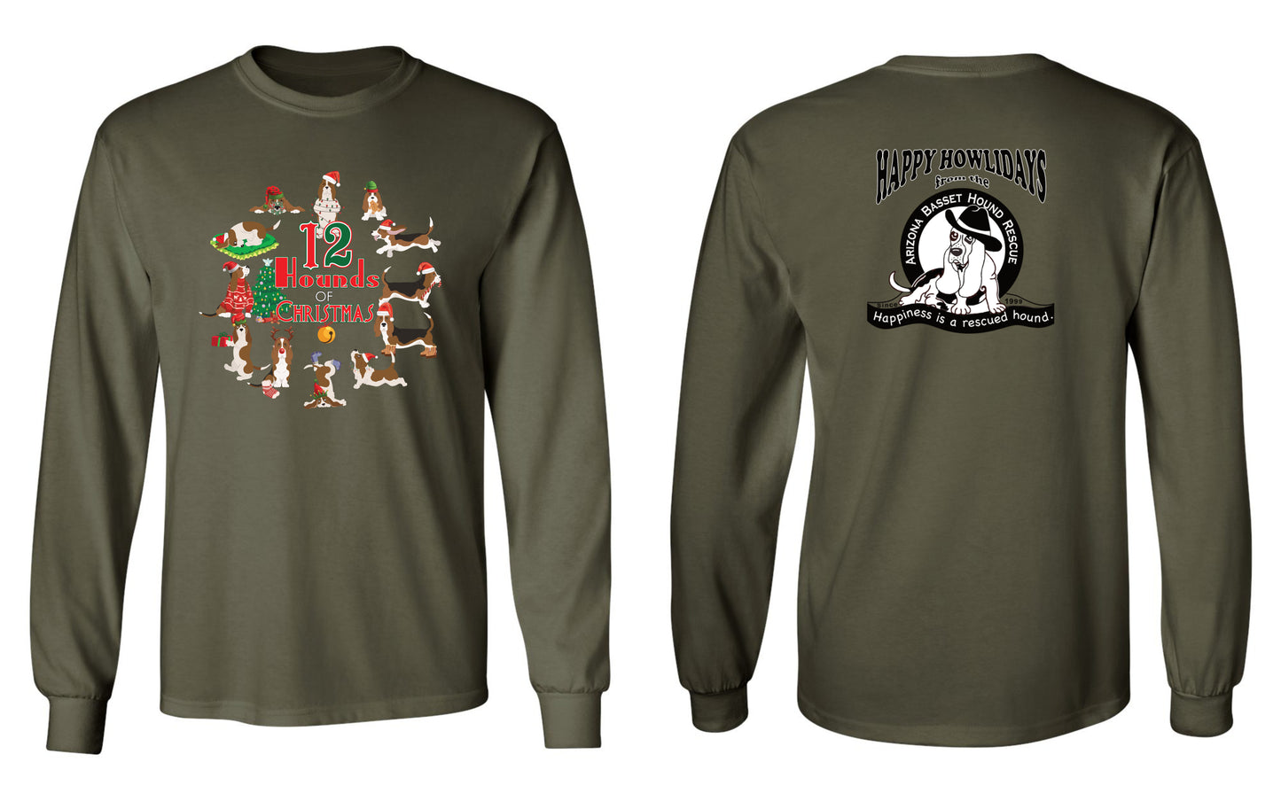 12 Hounds of Christmas Long Sleeve Shirt
