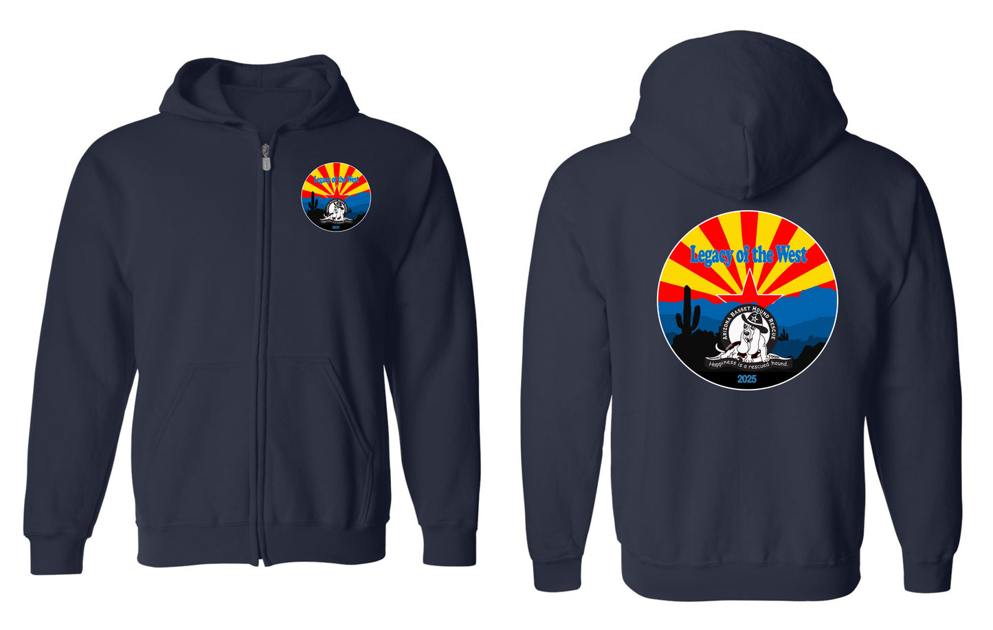 Desert Basset Hound Heritage Zip up Hoodie