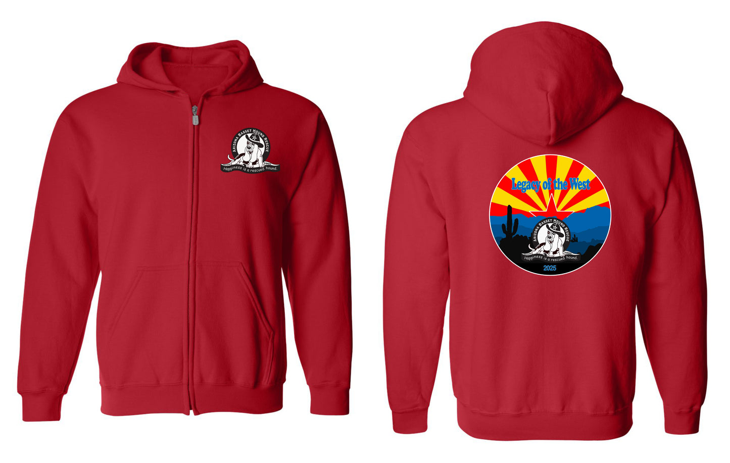 Desert Basset Hound Heritage Zip up Hoodie