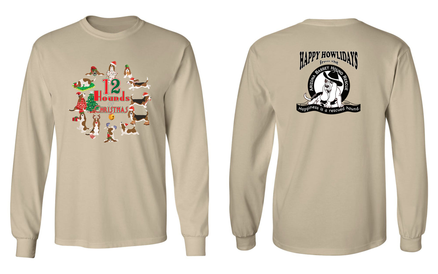 12 Hounds of Christmas Long Sleeve Shirt