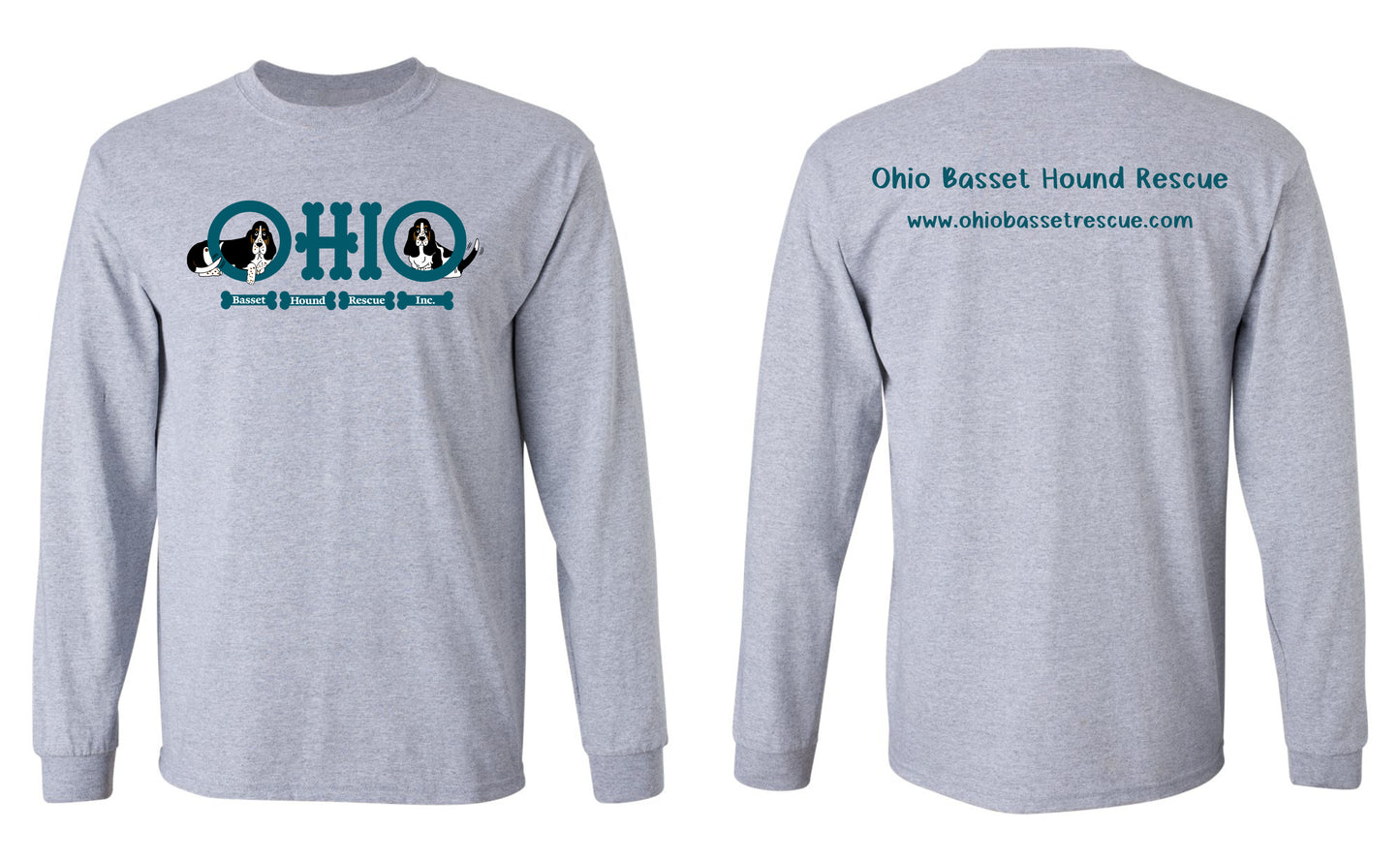 Ohio Basset Hound Rescue Logo Long Sleeve Shirt