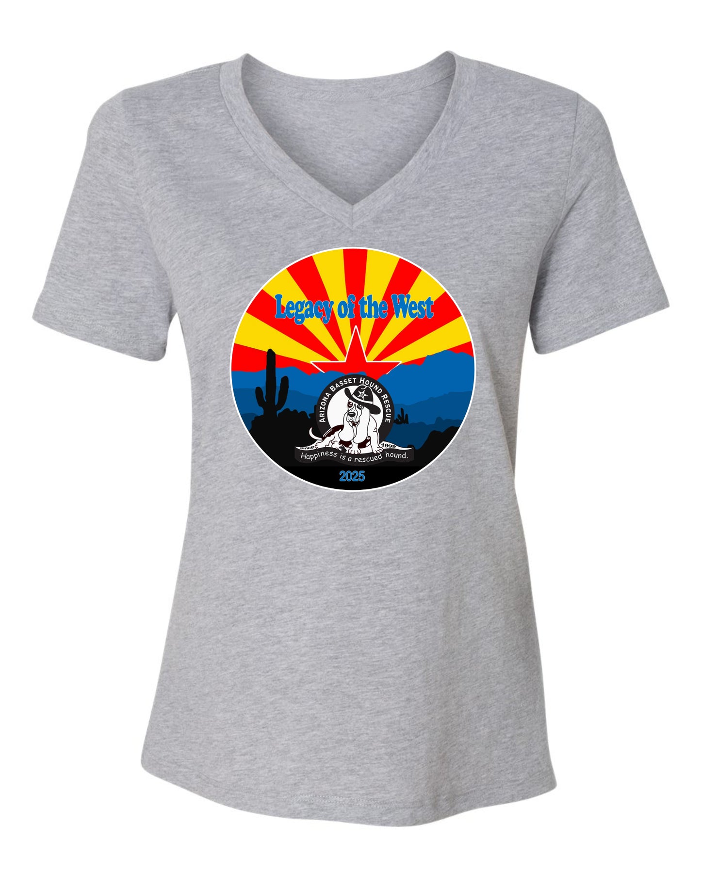 Desert Basset Hound Heritage Women's V-neck Shirt