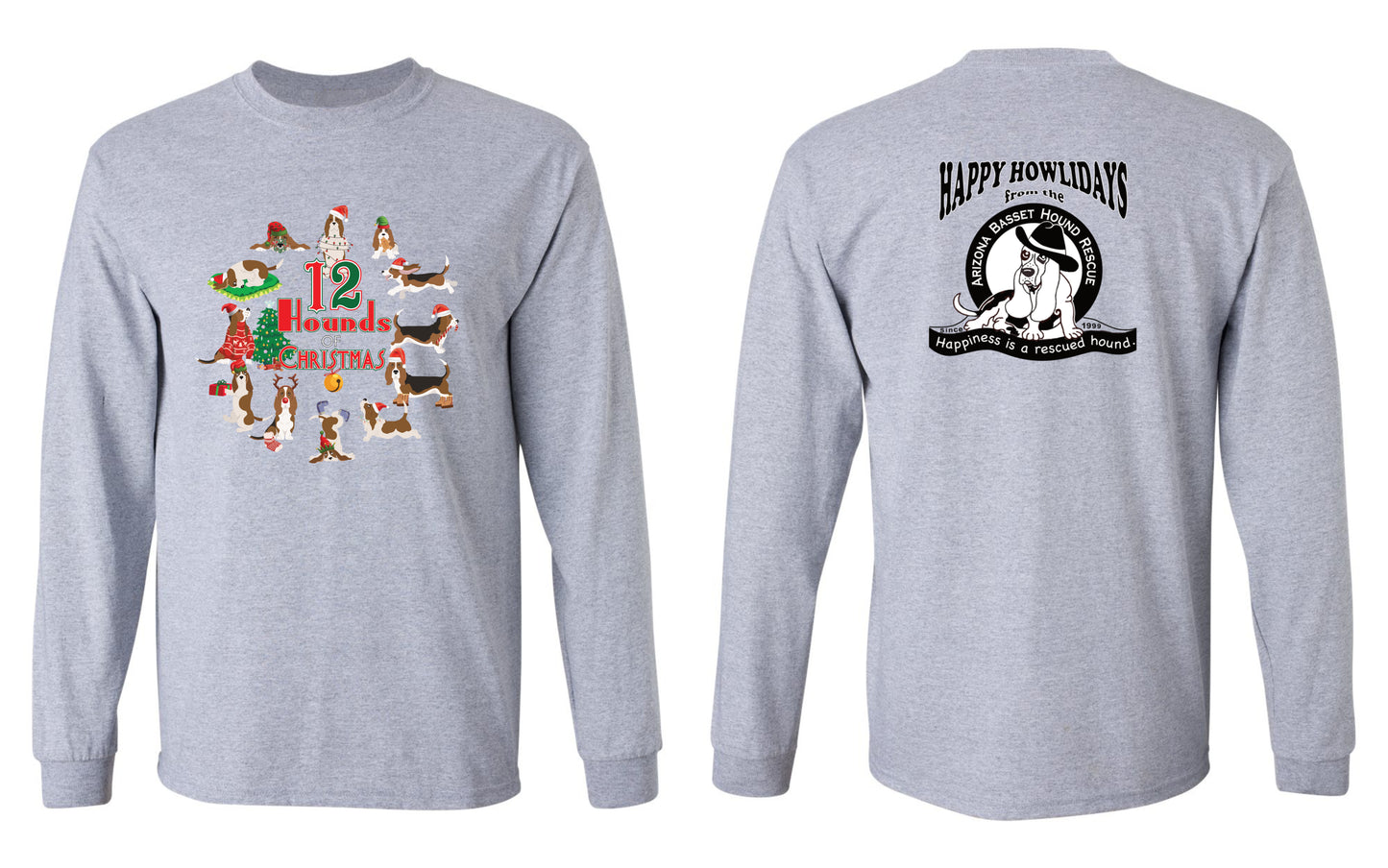 12 Hounds of Christmas Long Sleeve Shirt