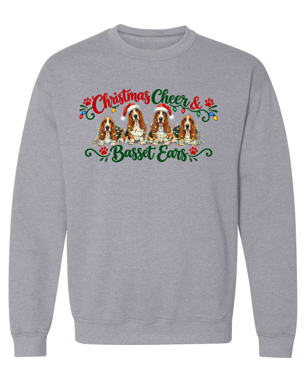 Christmas Cheer & Basset Ears Sweatshirt