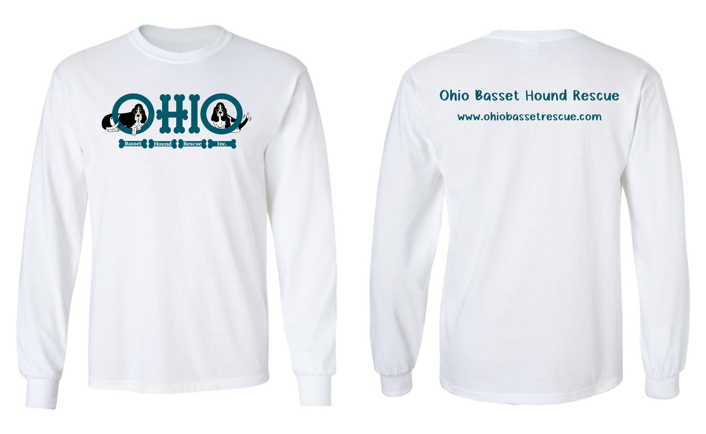 Ohio Basset Hound Rescue Logo Long Sleeve Shirt