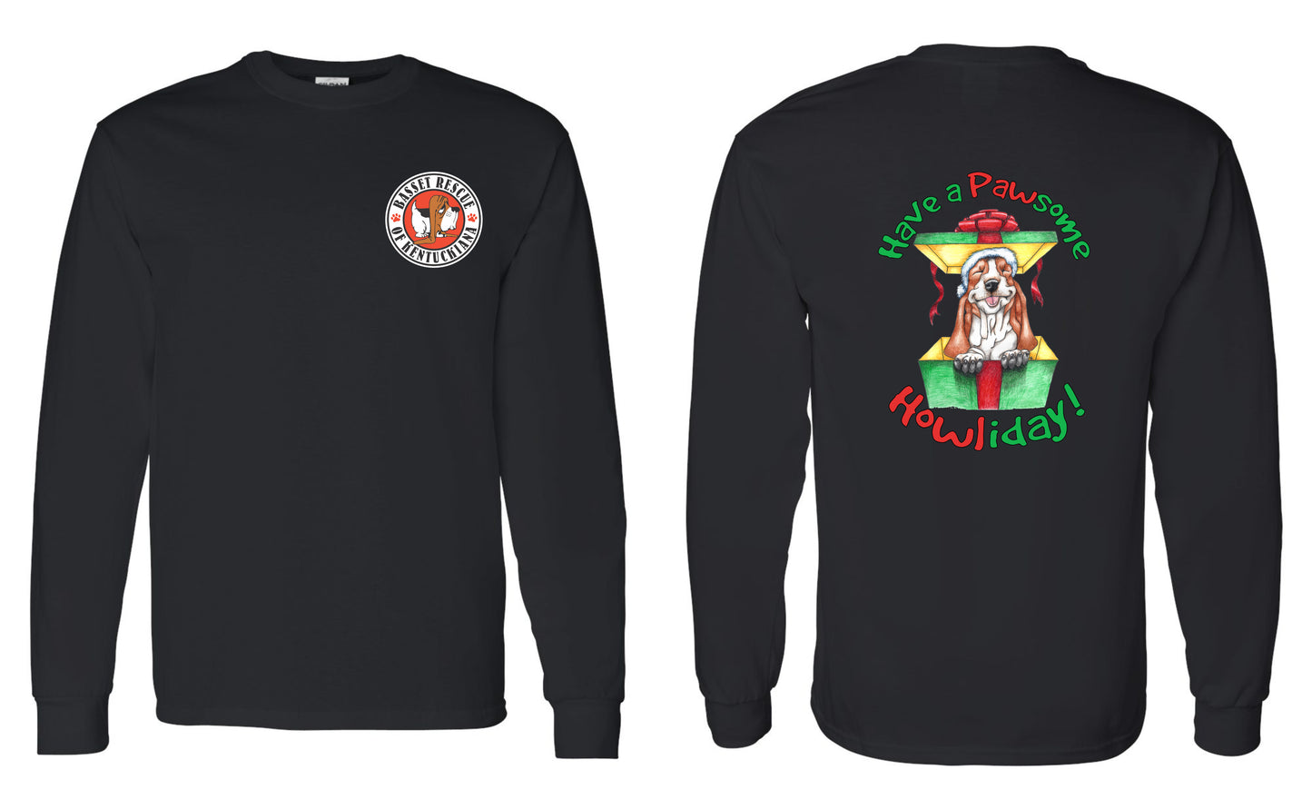 Holiday Basset Long Sleeve Shirt