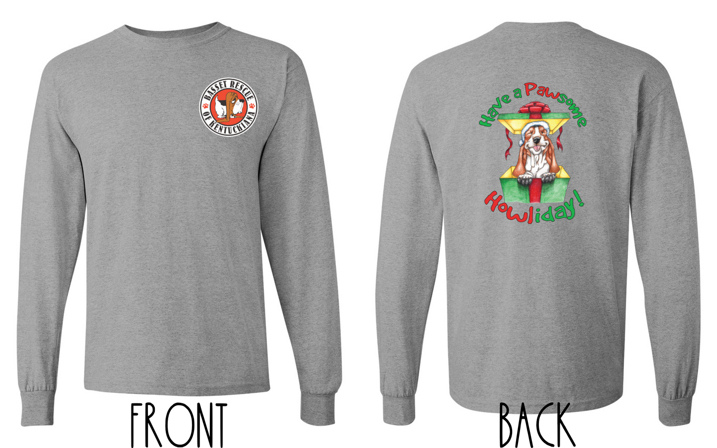 Holiday Basset Long Sleeve Shirt