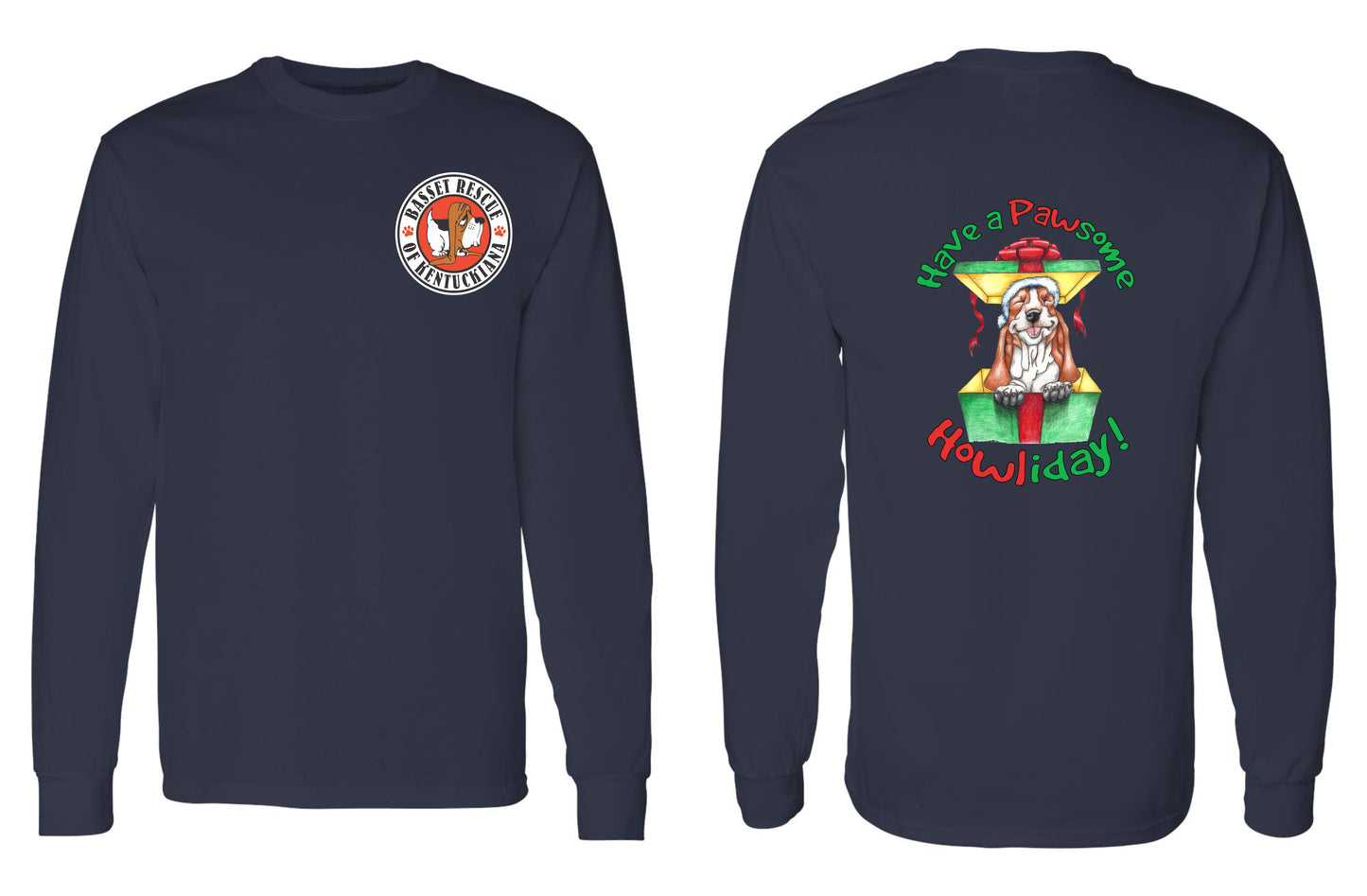 Holiday Basset Long Sleeve Shirt