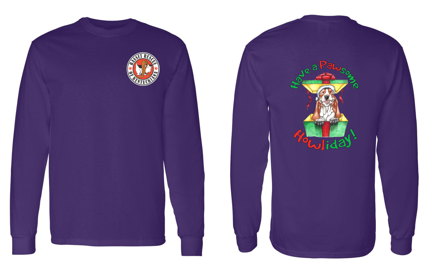 Holiday Basset Long Sleeve Shirt