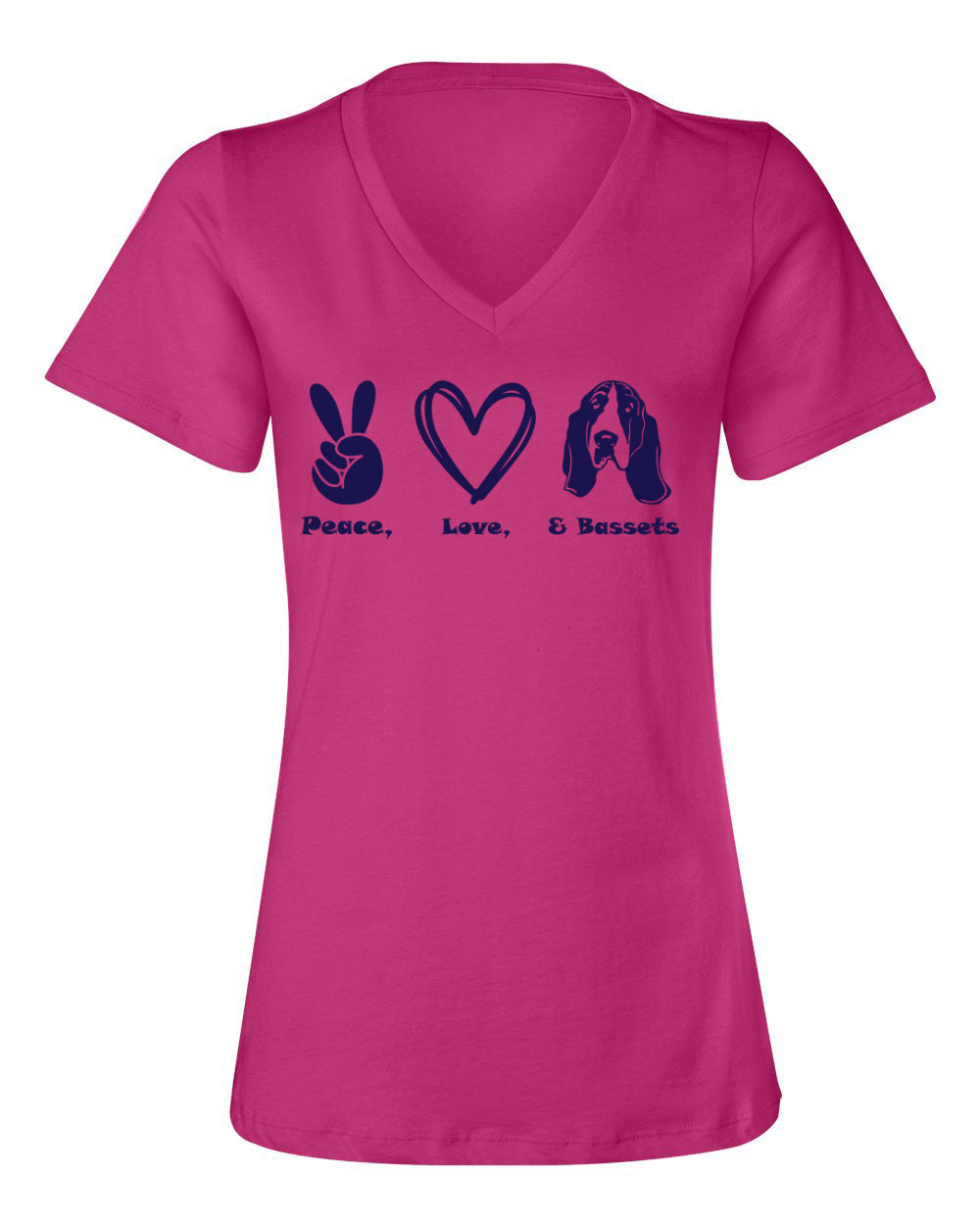 Peace, Love, Basset Vnecks