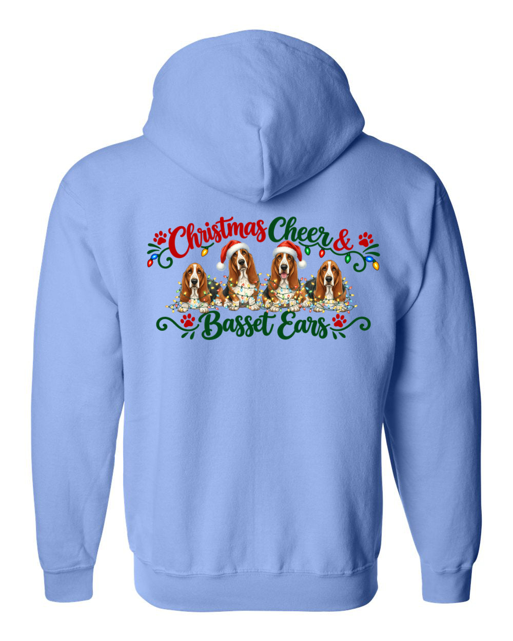 Christmas Cheer & Basset Ears Zip Up Hoodie