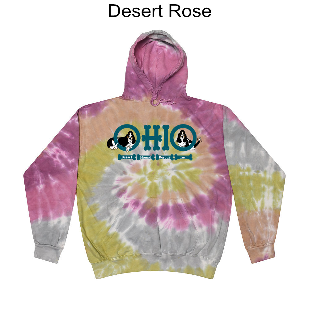 Ohio Basset Hound Rescue Tie Dye Logo Hoodie