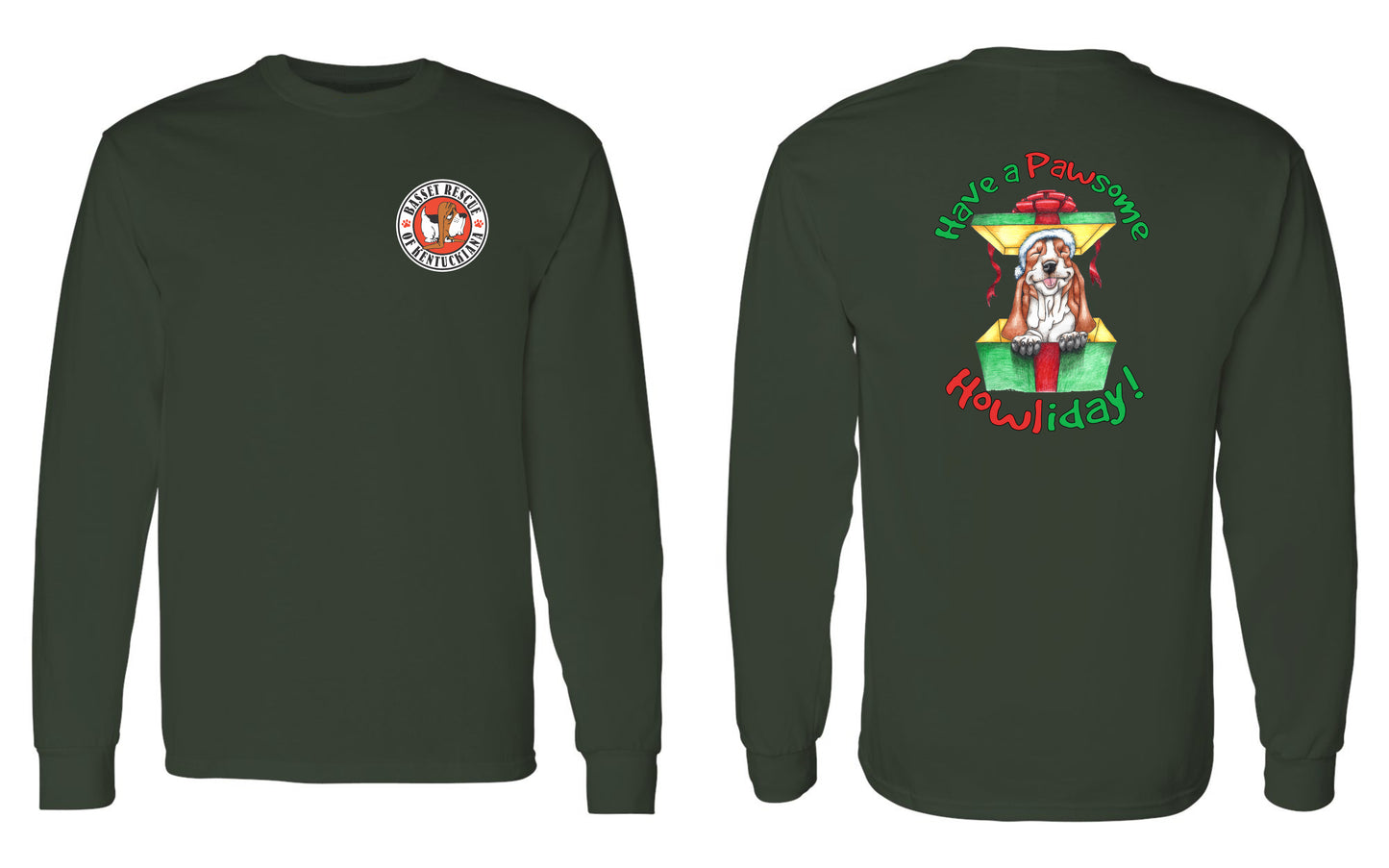 Holiday Basset Long Sleeve Shirt