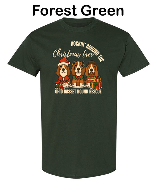 3 Christmas Bassets T-shirt