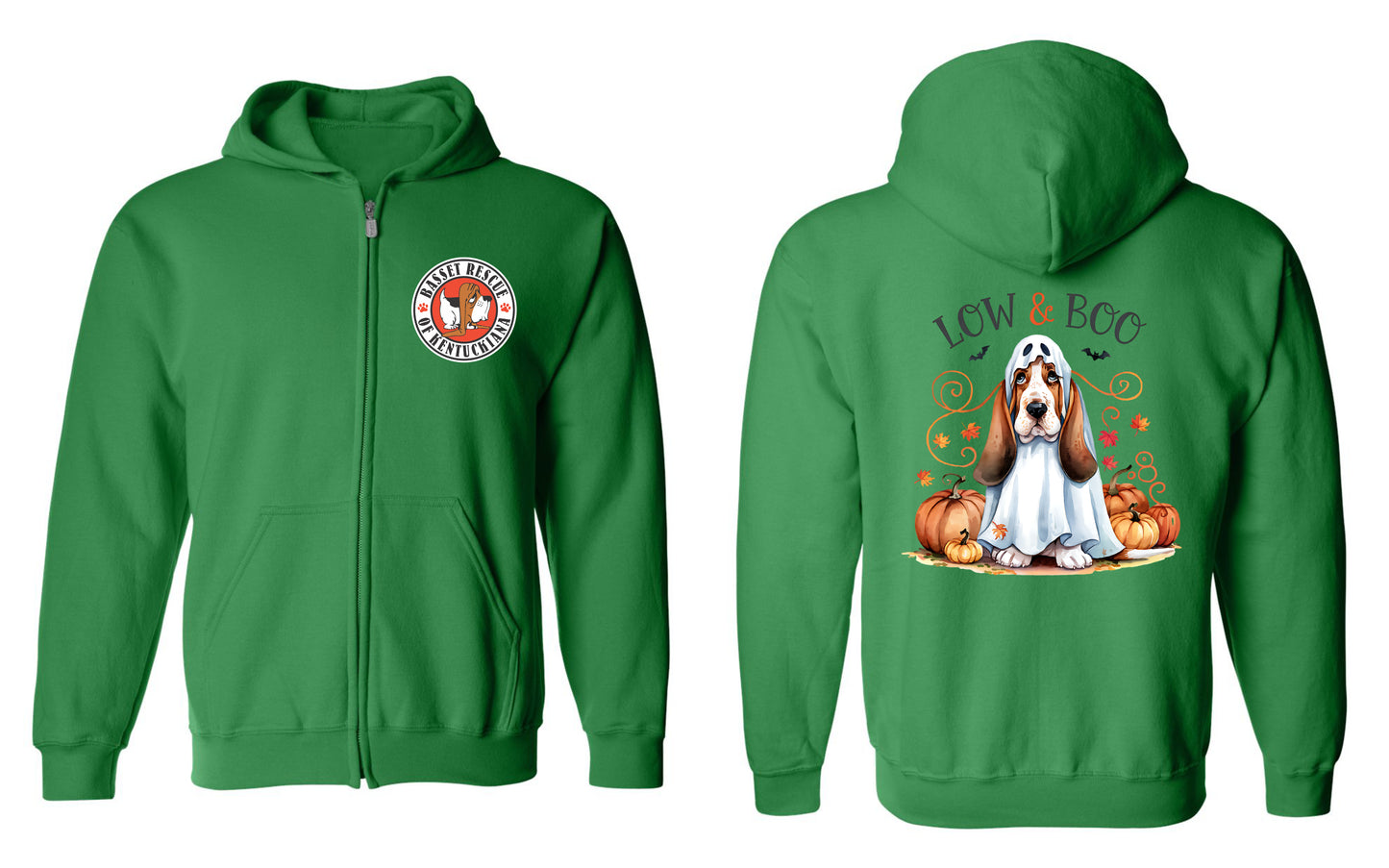 Basset Boo Crew Zip Up Hoodie