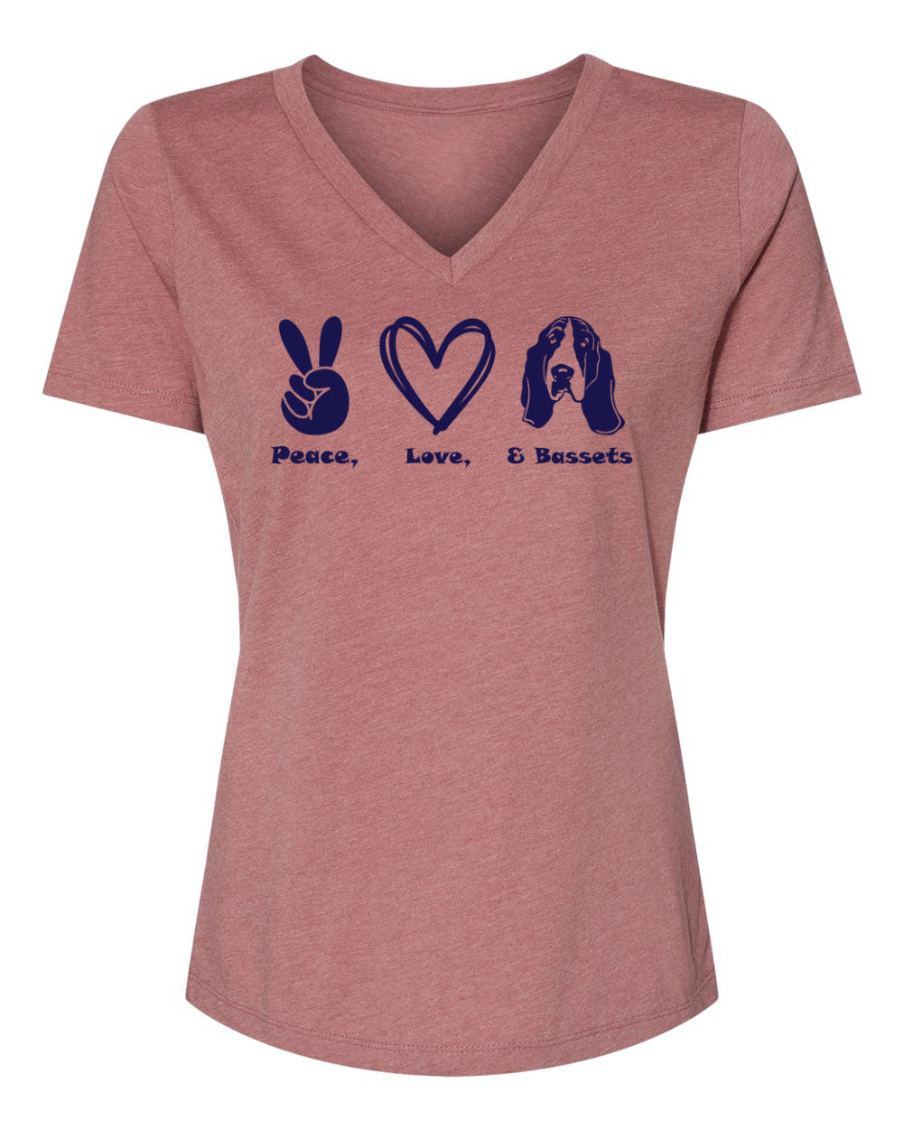 Peace, Love, Basset Vnecks