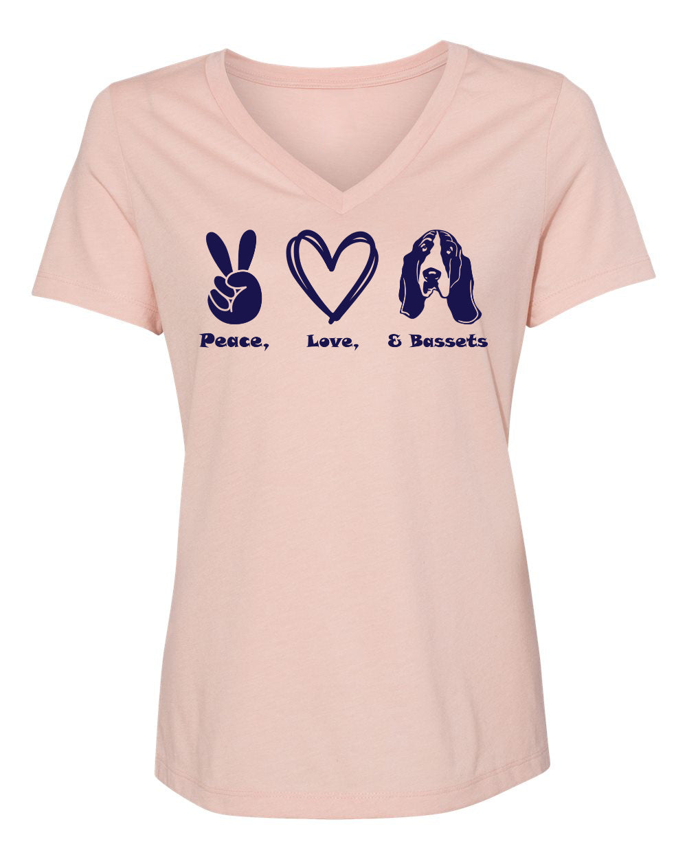 Peace, Love, Basset Vnecks