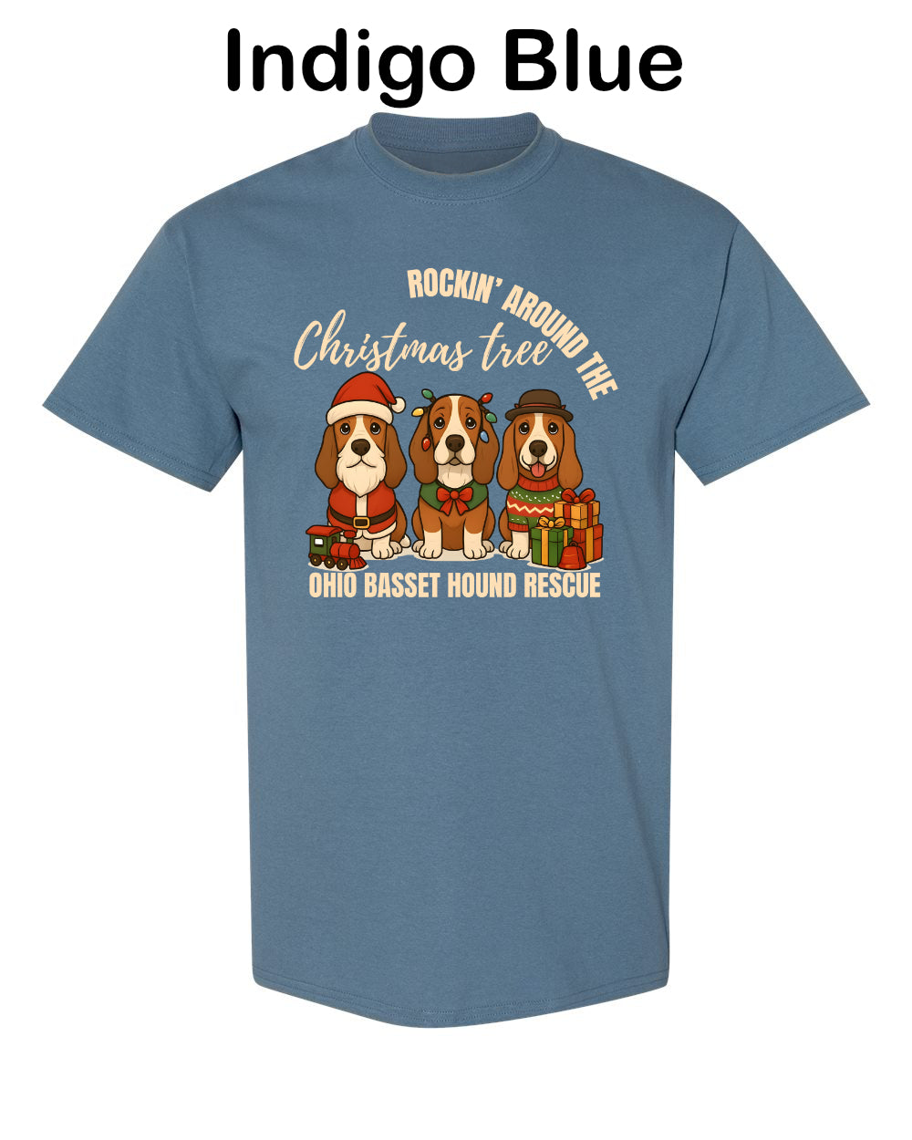 3 Christmas Bassets T-shirt