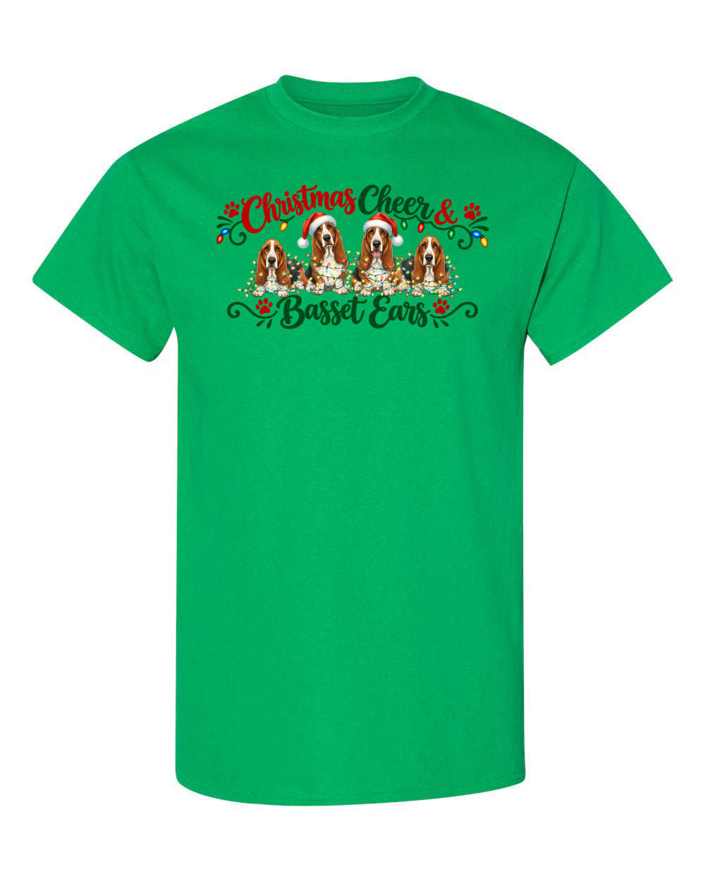 Christmas Cheer & Basset Ears T-shirt