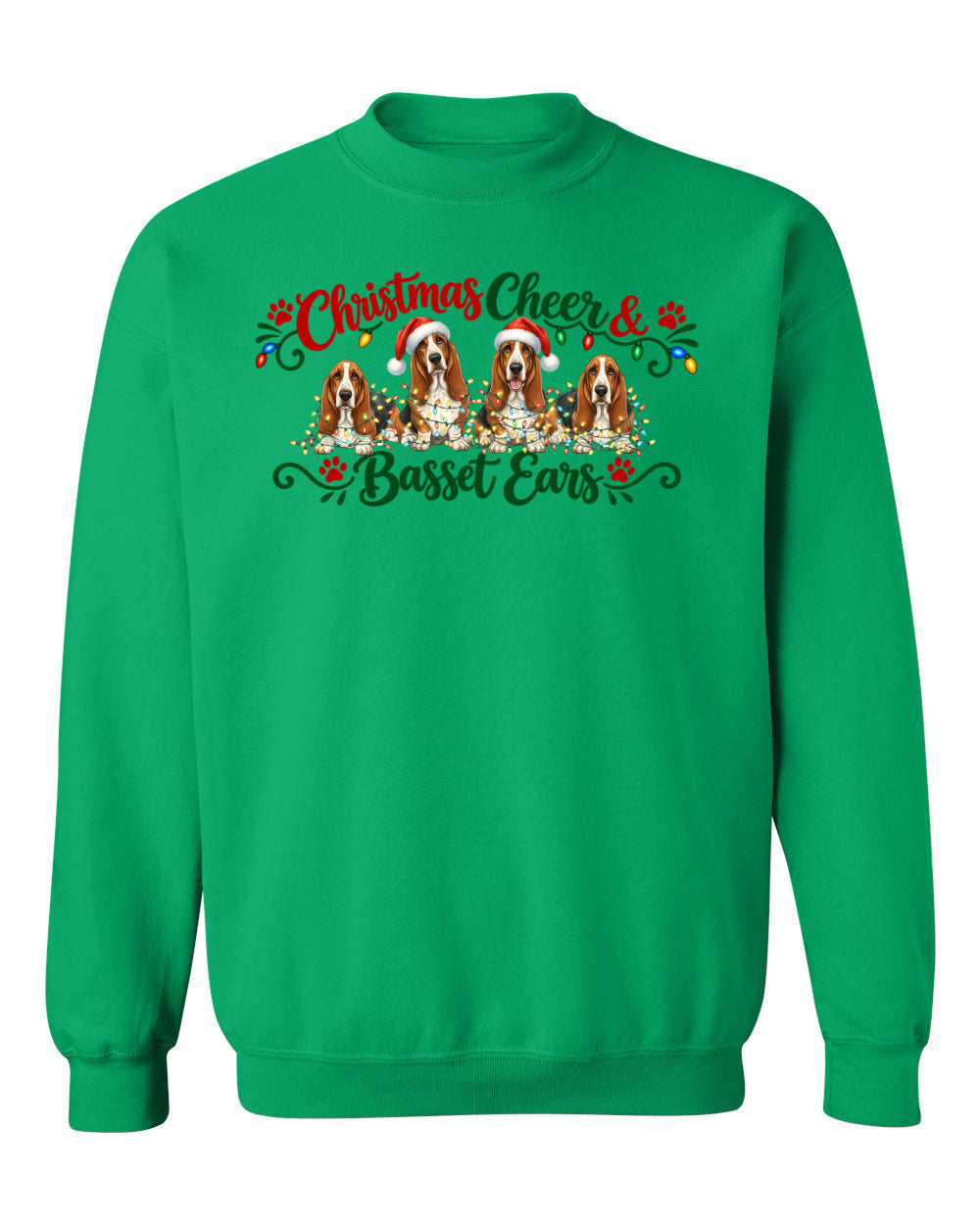 Christmas Cheer & Basset Ears Sweatshirt