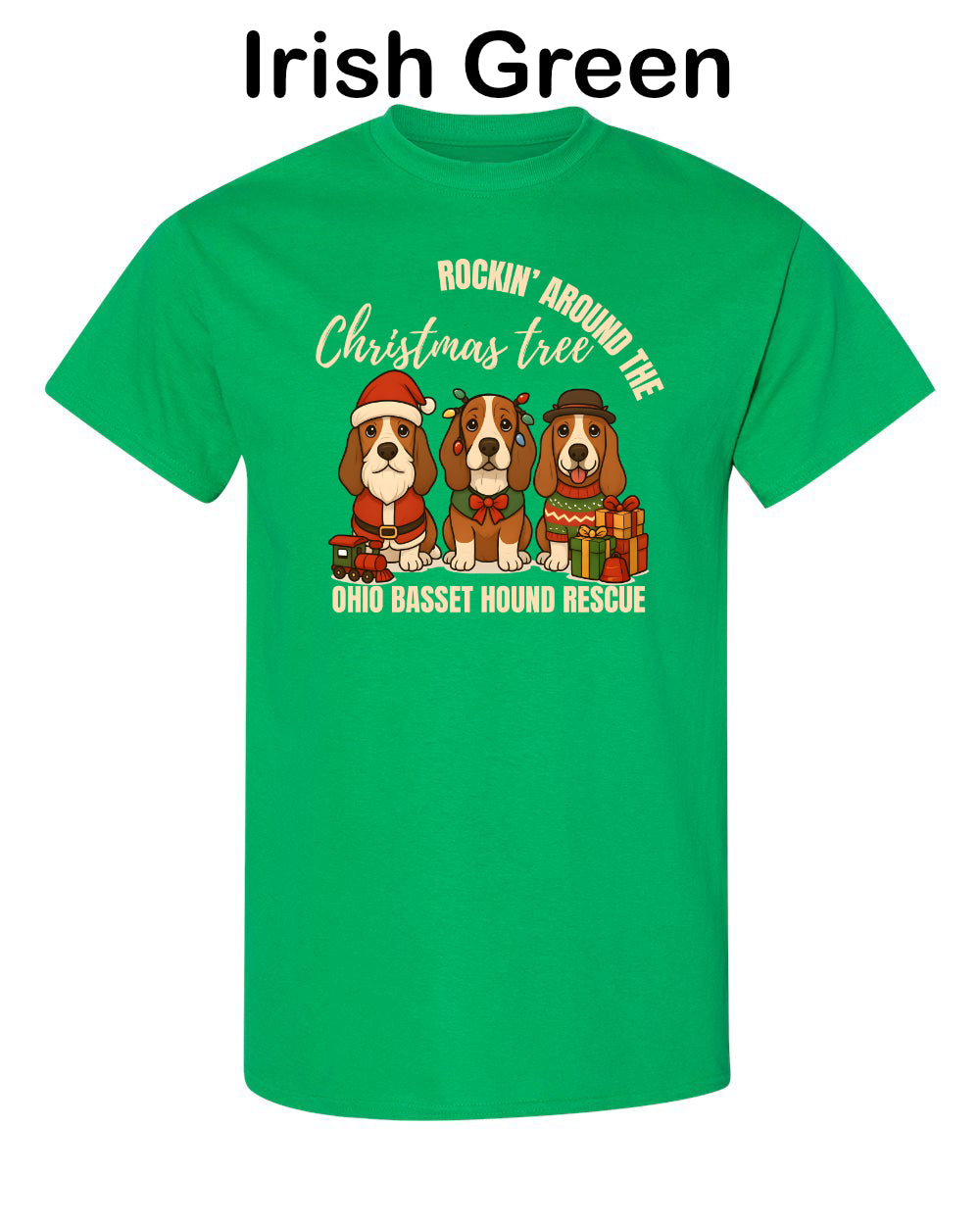 3 Christmas Bassets T-shirt
