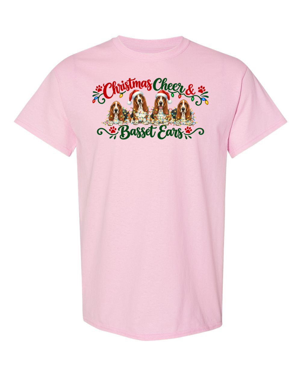 Christmas Cheer & Basset Ears T-shirt
