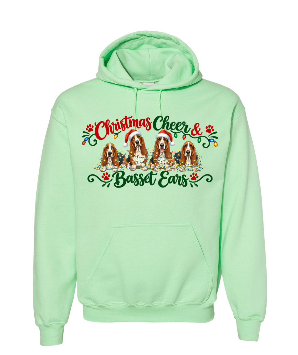 Christmas Cheer & Basset Ears Hoodie