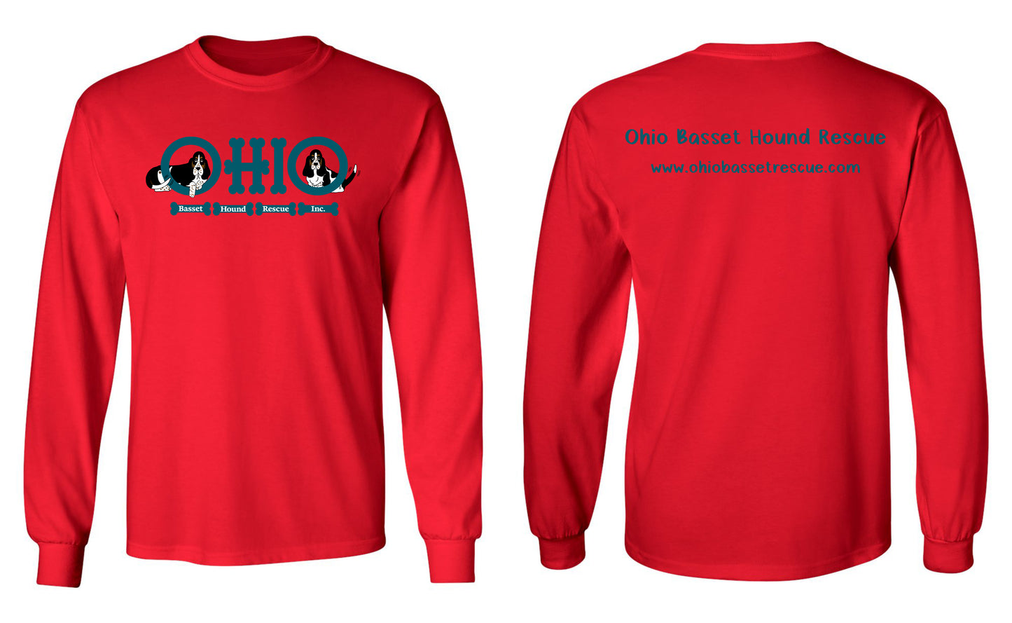 Ohio Basset Hound Rescue Logo Long Sleeve Shirt