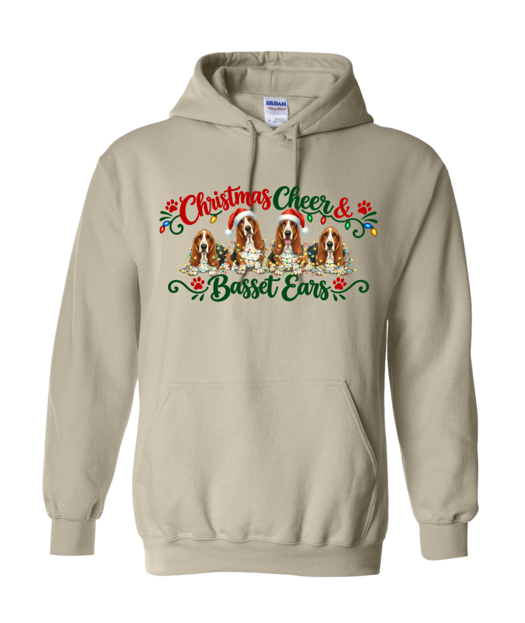 Christmas Cheer & Basset Ears Hoodie
