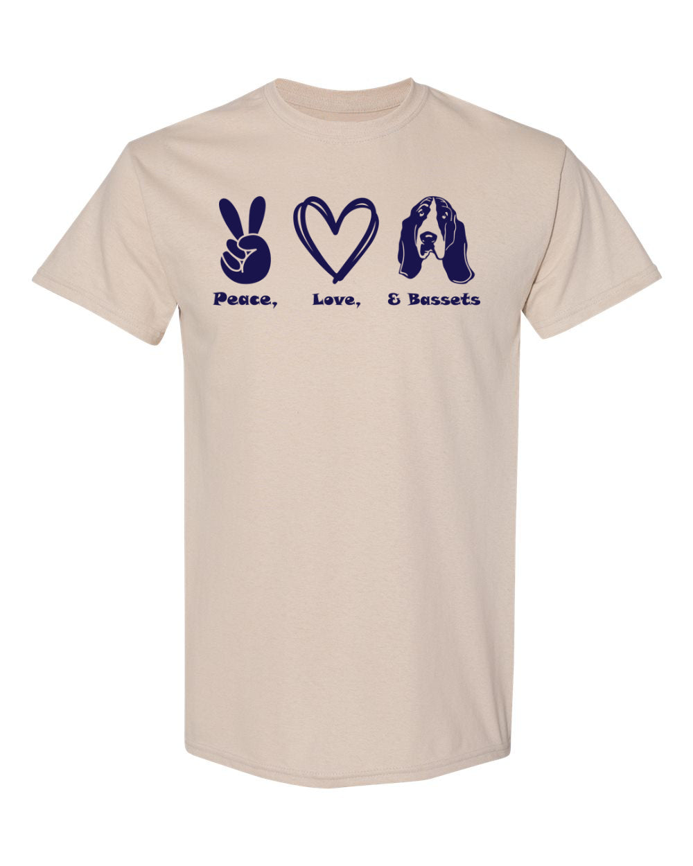 Peace, Love, Basset Tshirt