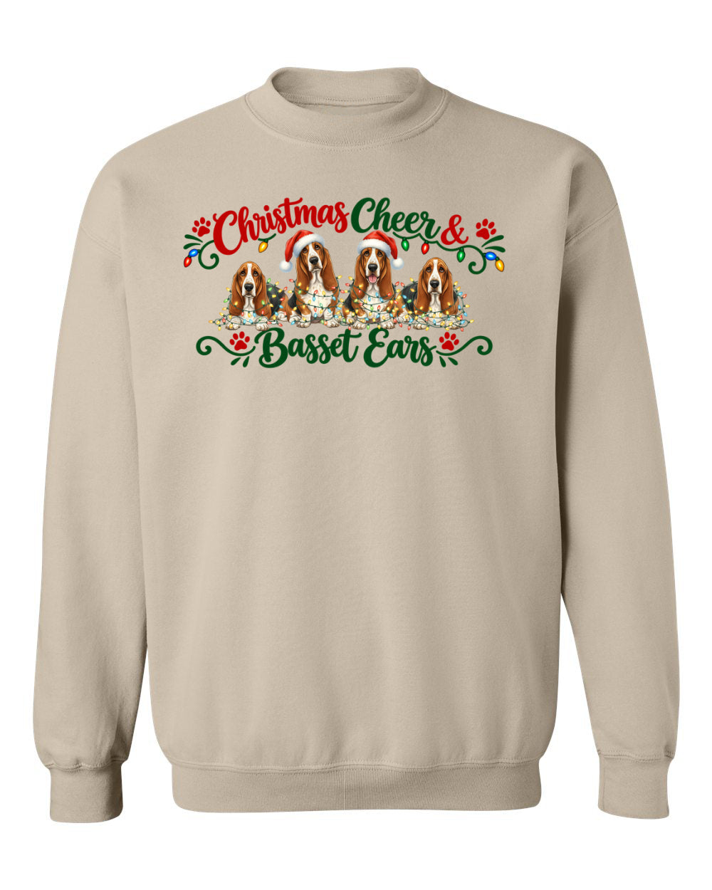 Christmas Cheer & Basset Ears Sweatshirt