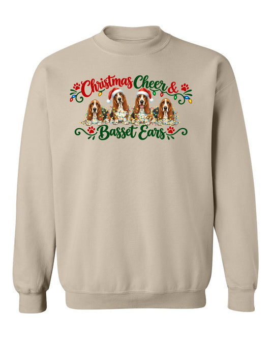 Christmas Cheer & Basset Ears Sweatshirt