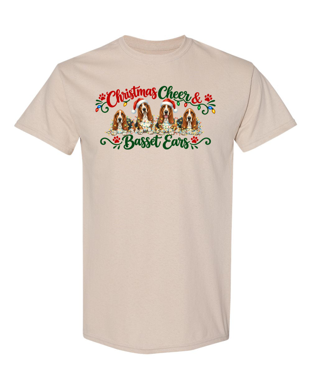 Christmas Cheer & Basset Ears T-shirt