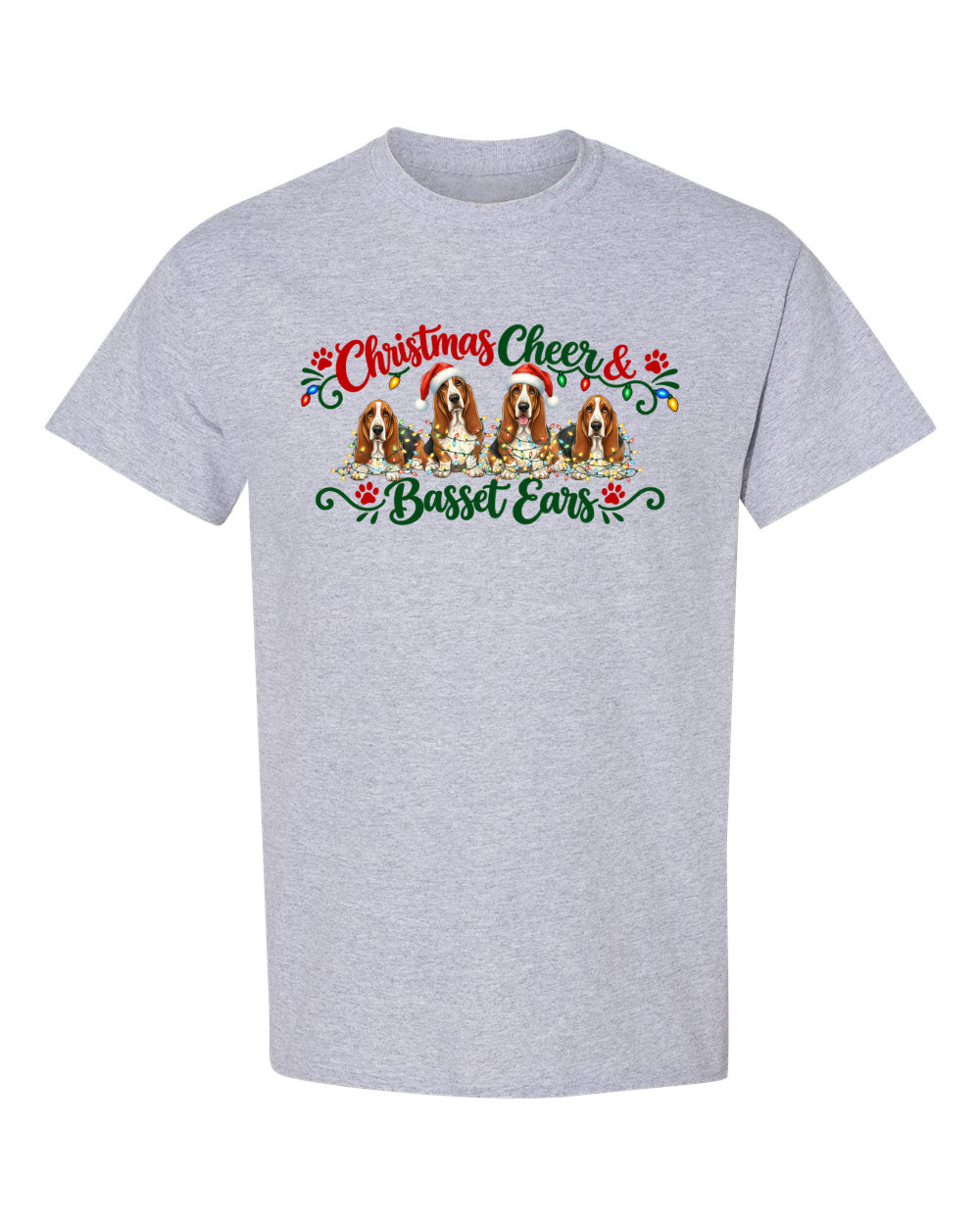 Christmas Cheer & Basset Ears T-shirt