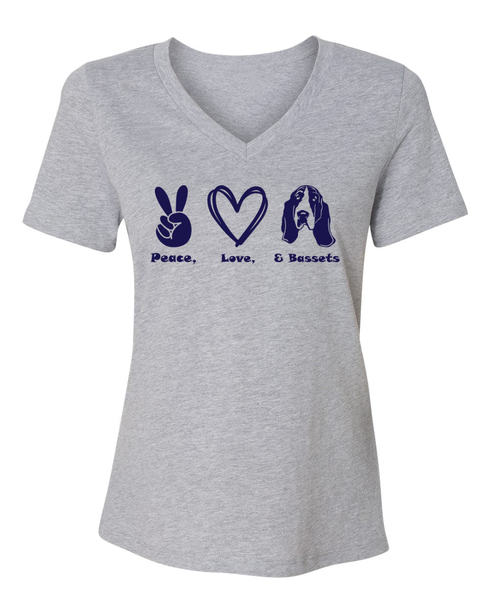Peace, Love, Basset Vnecks
