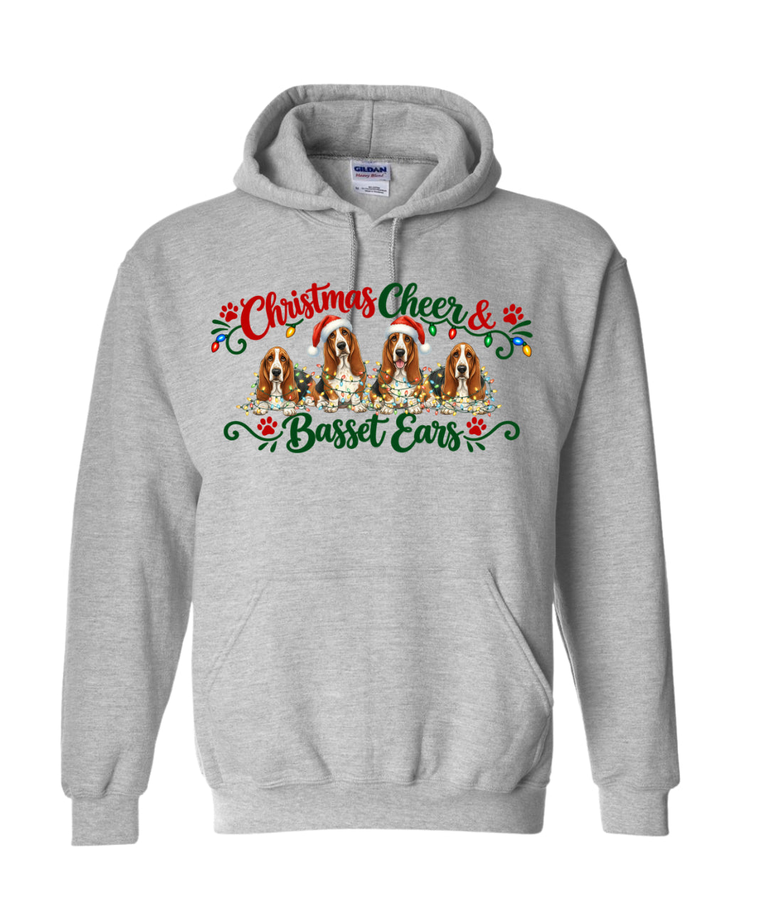 Christmas Cheer & Basset Ears Hoodie