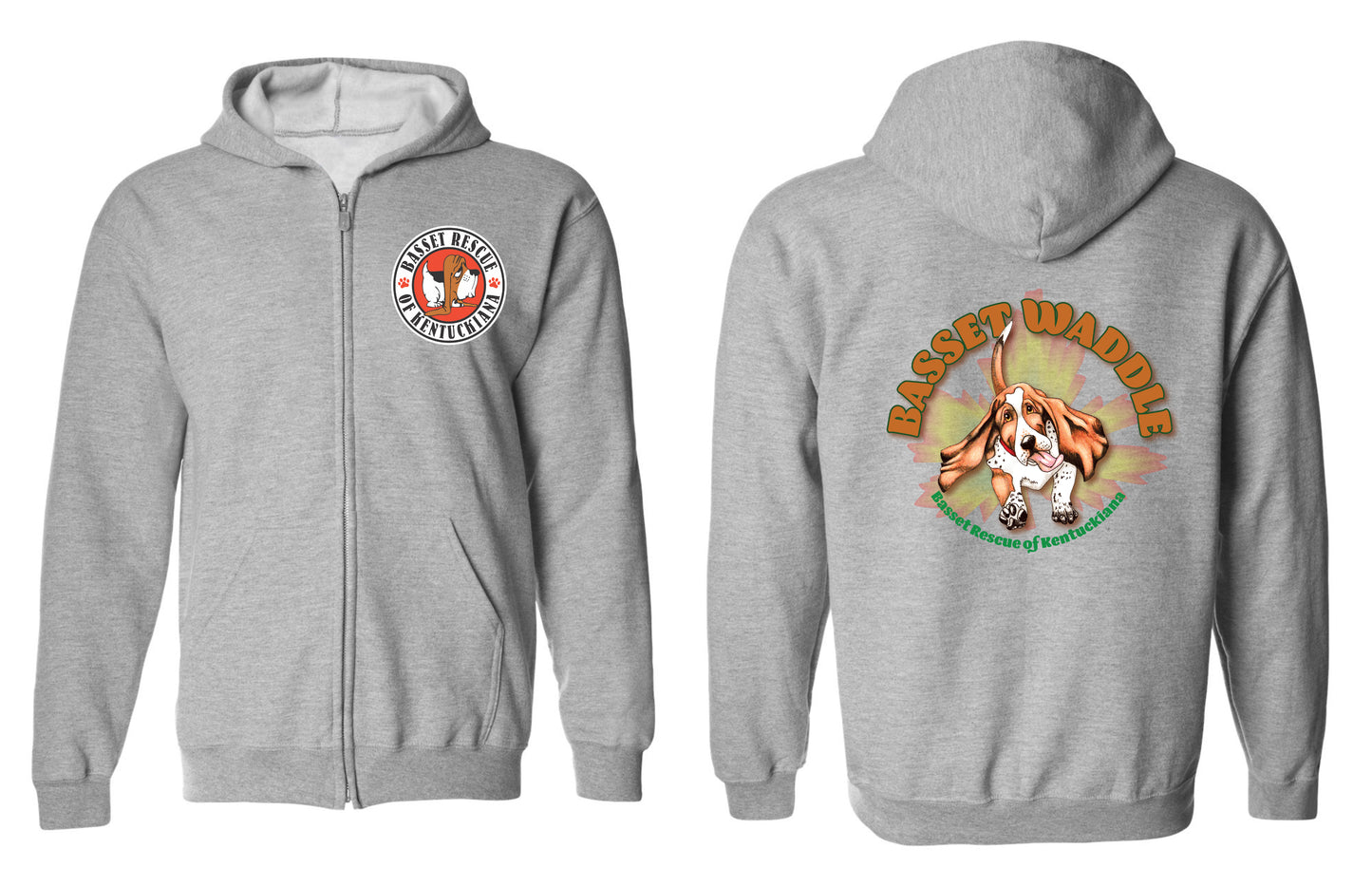 Basset Waddle 2025 Zip Up Hoodie