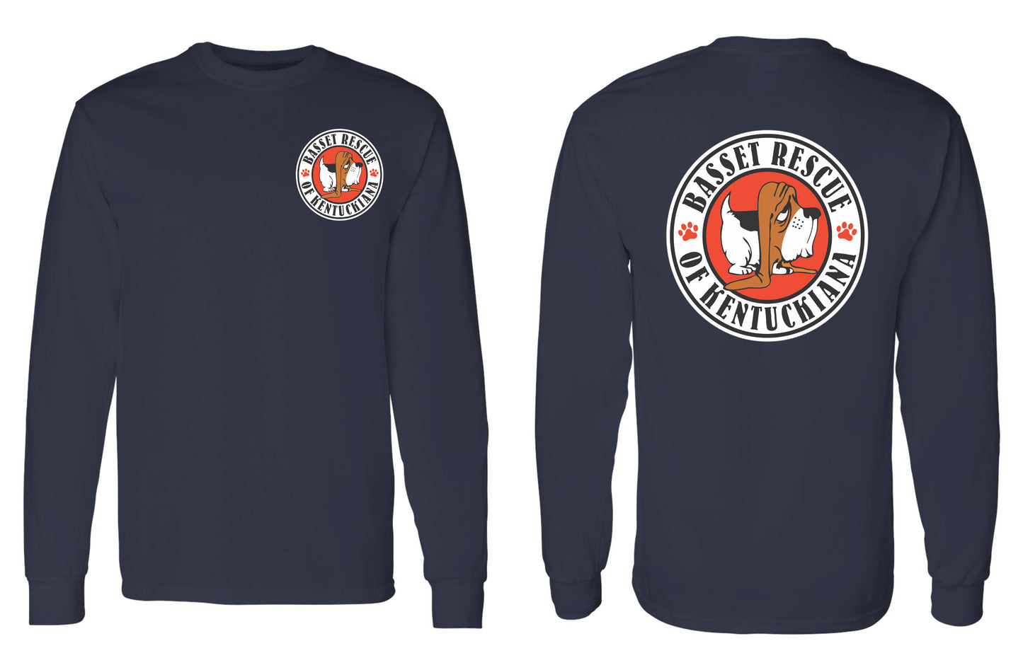 Basset Rescue of Kentuckiana Logo Long Sleeve Shirt